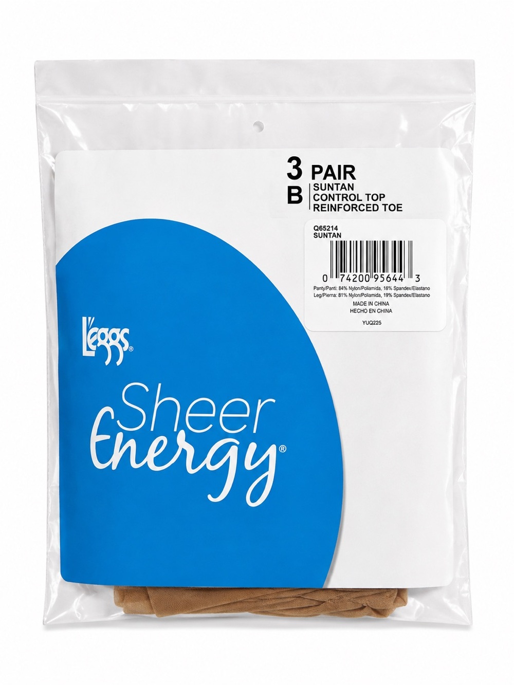 Sheer Energy Women’s Suntan Pantyhose - 3 Pair